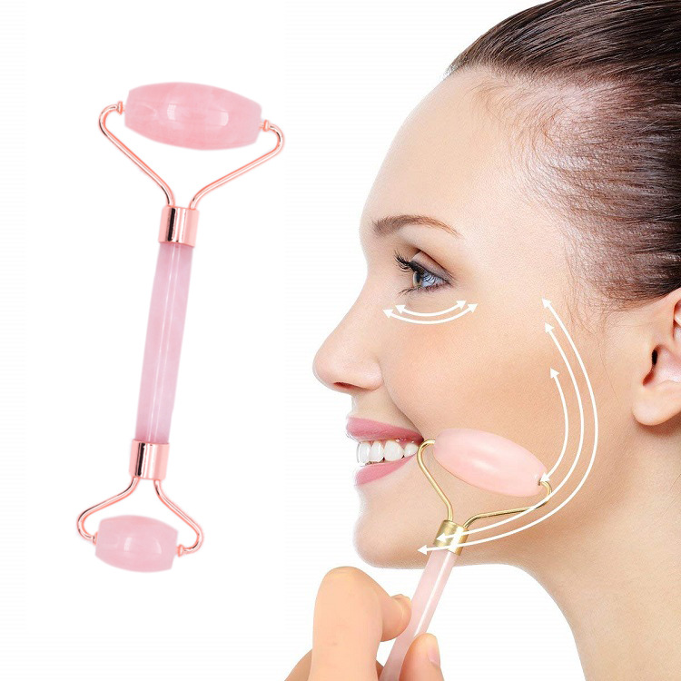 Hot Selling DIY Natural Jade Gold Roller Set for Face Noise Free Jade Face Massager