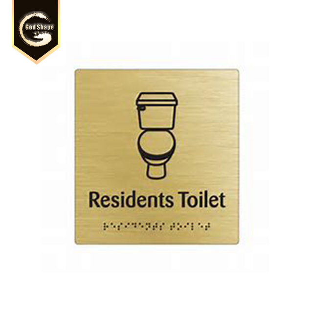 Factory ADA Braille Sign Door Plate Stainless Steel Restroom Toilet Sign Door Office Metal Sign
