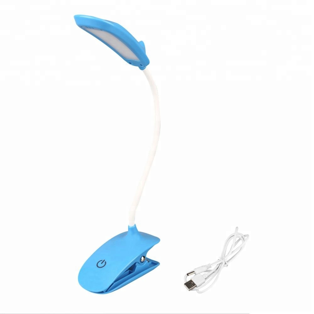 Dimmable Clip-On USB Rechargeable Touch Sensor LED Reading Light Desk Table Lamp