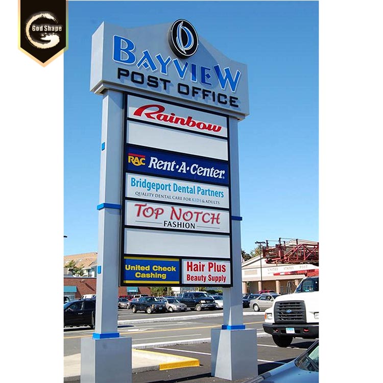 Outdoor large led sign illuminated advertising pylon sign wayfinding advertising billboard