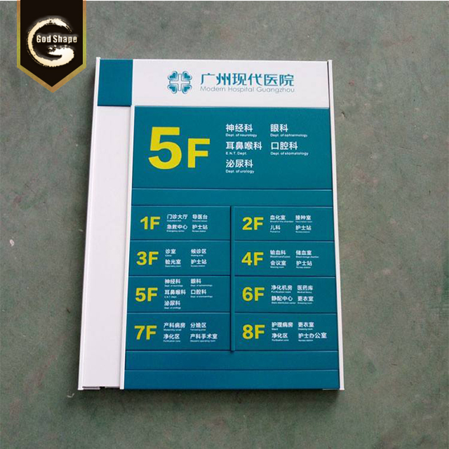 Custom Clear Acrylic Directory Signage Aluminum Alloy Wayfinding Sign