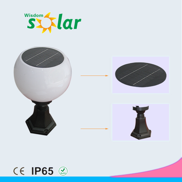 buy direct from china factory Pillar Ball solar outdoor light for fence lighting