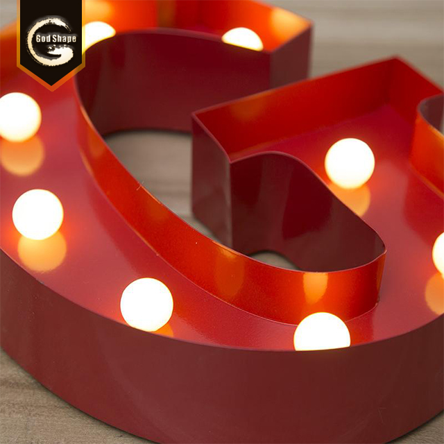 Factory Super Bright Custom Made Lighted Colorful LED Signs 3d Cut Acrylic Letters Sign With Light Bulb