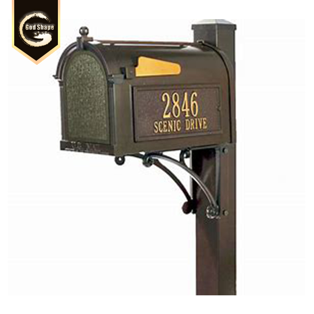 Garden Anti Theft Stainless Steel  Waterproof  Metal Free Standing Letterbox Paper Post Mailbox Lock