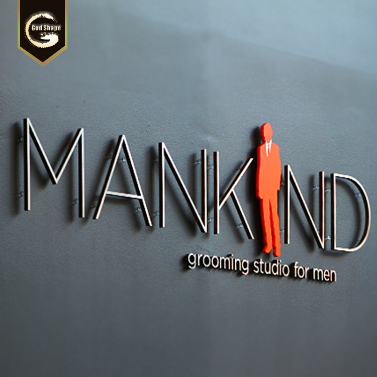 Letters alphabet indoor lobby sign stainless steel letter non-illuminated logo large business signage