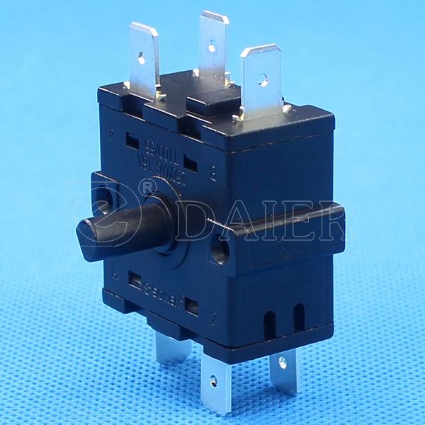 T100 Solder Terminal 16A 250V Rotary Cam Switch For Electric Heater With Flat Shaft