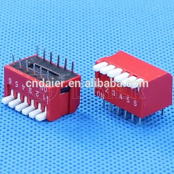 Red/Blue 1~12 Position Plastic Piano Type DP SERIES Dip Switch Remote Control