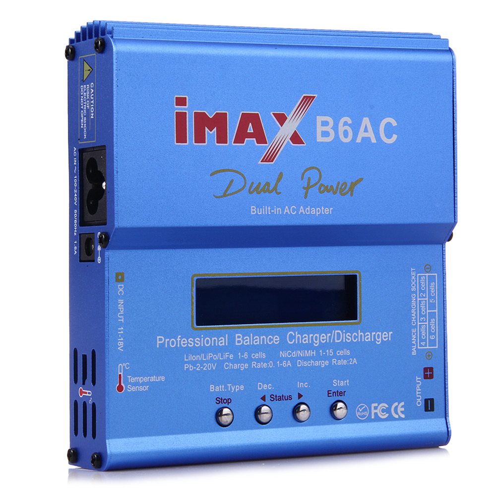 IMAX B6AC Digital AC 80W Lipo NiMH Nicd Lithium Battery Balance Charger Discharger With LCD Screen Power Supply EU Plug RC B6