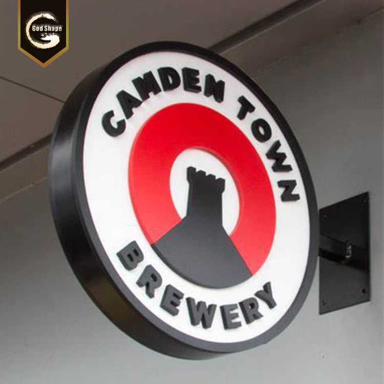 LED frontlit illuminated acrylic crystal advertising light box projecting sign