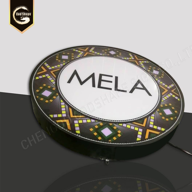 Custom lightbox signage round light box double sided led acrylic light box signs