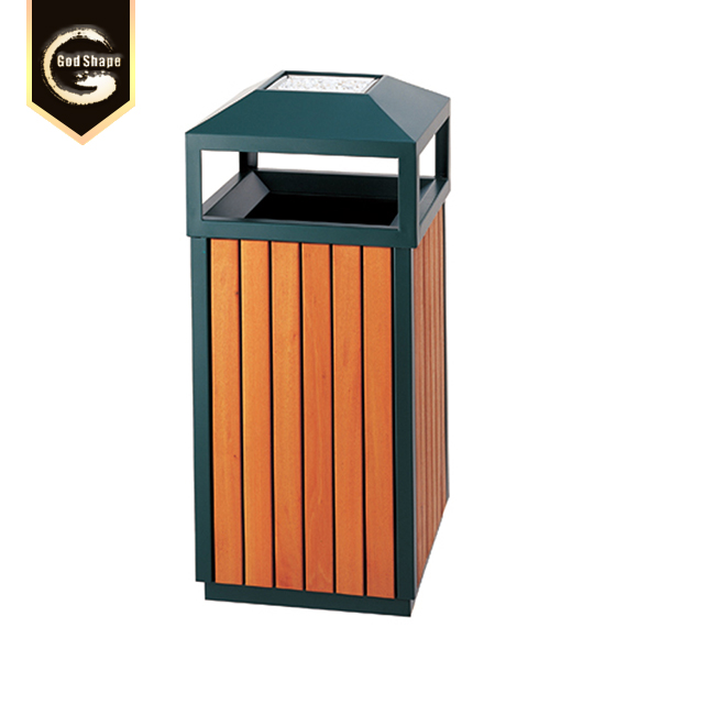 Outdoor Stainless Steel Street Road Park Trash Can Waste Bins for Real Estate Apartment with Ashtray
