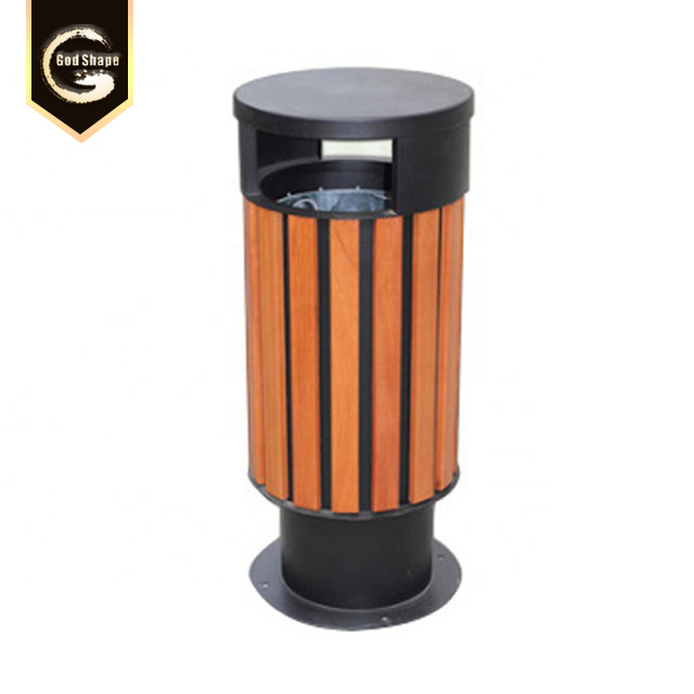 Outdoor Stainless Steel Simple Office Round Trash Can Garbage Waste Bins