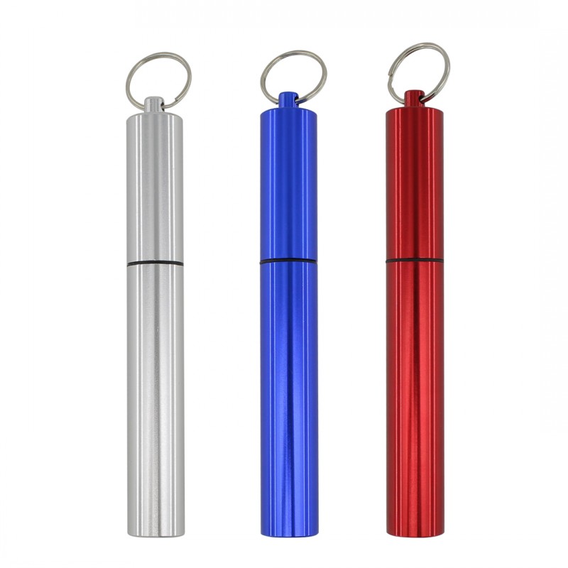 Portable Stainless Steel Telescopic Straw Collapsible Straw Reusable Metal Straw with Brush and Metal Carry Case