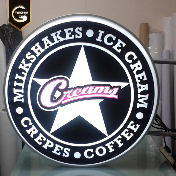 LED Double Sided Outdoor Round Light Box Advertising Display Sign 31'' x 31