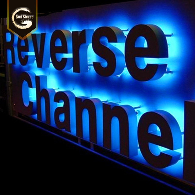 Brushed Vintage Metal Backlit LED 3D Illuminated Channel Letters Signs for Advertising Customized