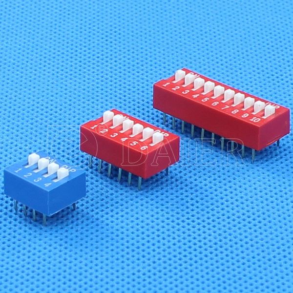 0.1A 50VDC Slide Type Red 12 Position Dip Switch