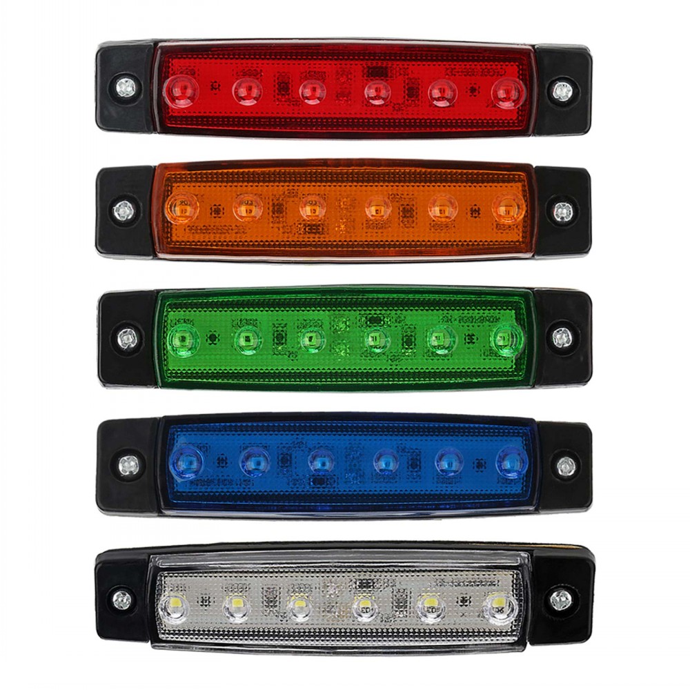 6 LED Truck Bus Boat Car Trailer Side Marker License Light Lamp Amber Trailer Marker marker lights for Truck
