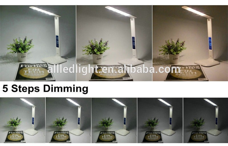 Adjust brightness/color temperature foldable LED table lamp with USB port LED desk lamp