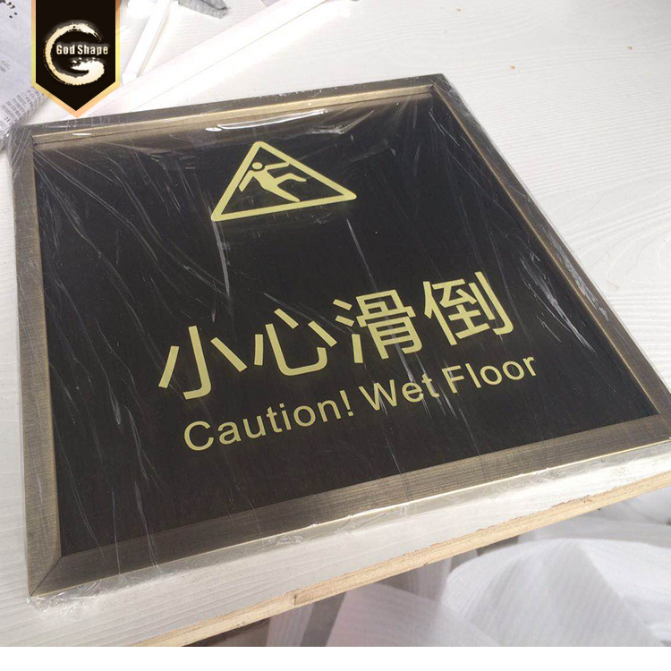 Brushed stainless steel door plate male female toilet sign metal wayfinding sign board