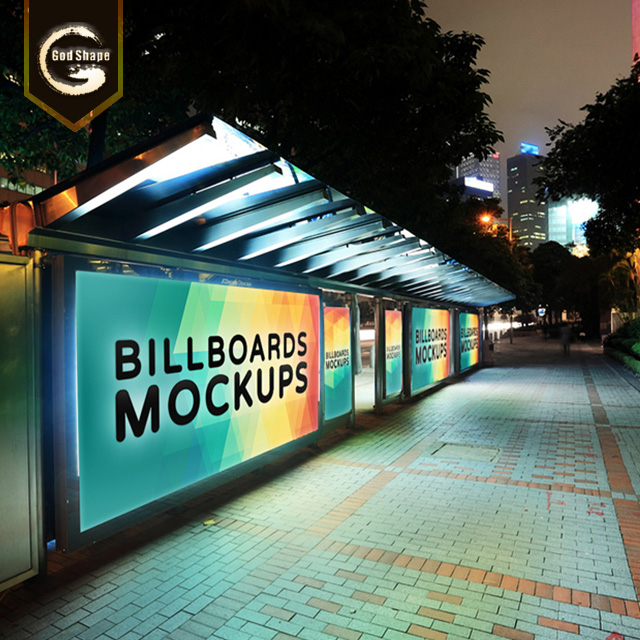Bus Station Waterproof Modern Advertising Free Standing Square led Light Box Sign