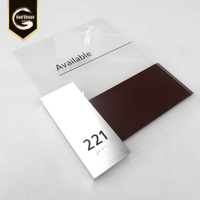 ADA Braille Sign Metal Door Name Plate Restroom Toilet Signage Door Office Wall Sign