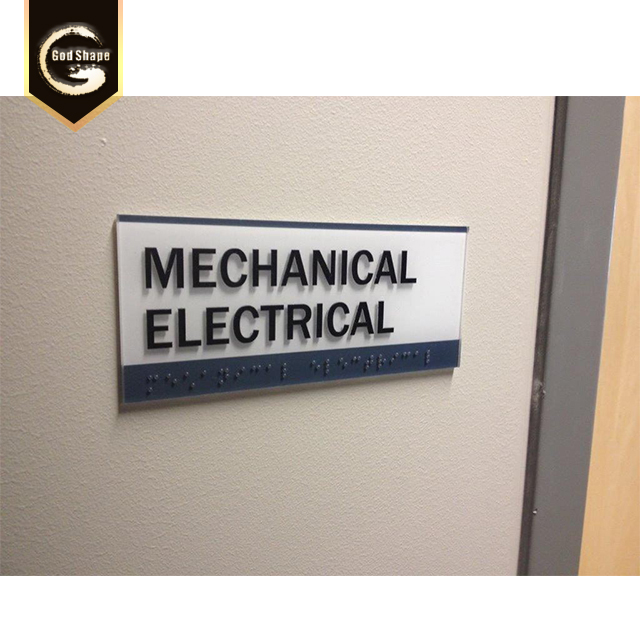 Metal ADA Braille Sign Door Name Plate Stainless Steel Restroom Toilet Sign Door Office Sign