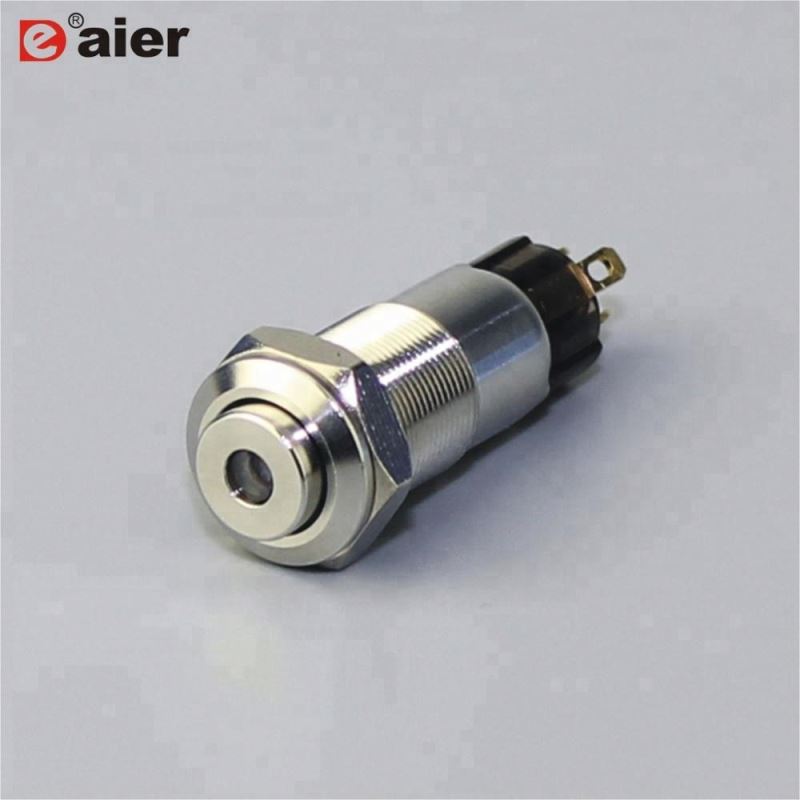 High Round Button Dot Illuminate Soldering terminal 4Pin SPST Metal 10MM Pushbutton Switch