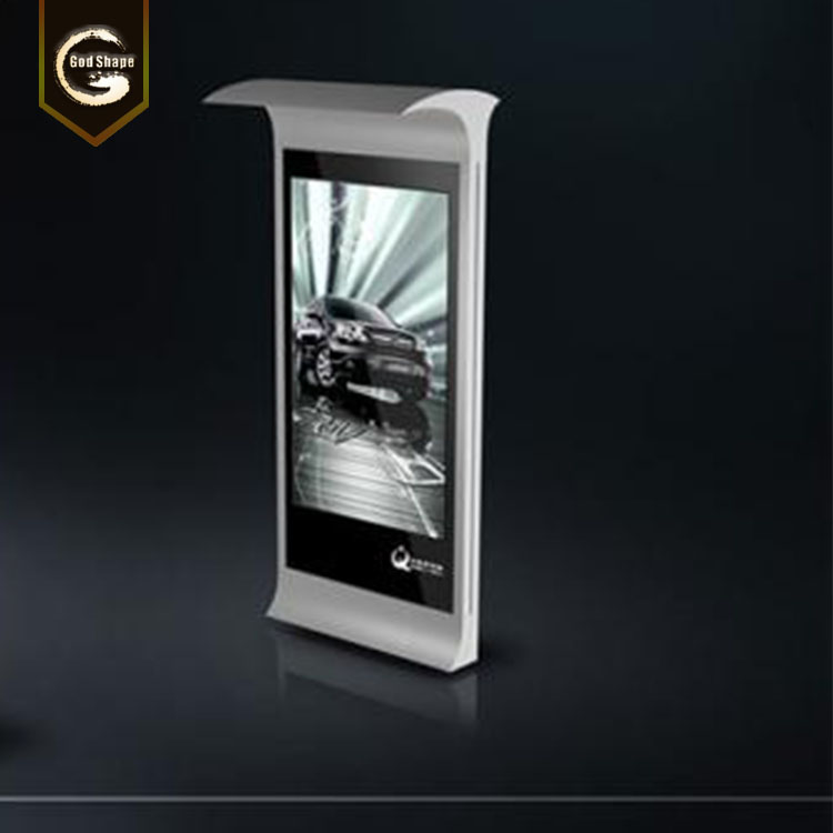 Single pole free standing led display advertising illuminated scrolling light box