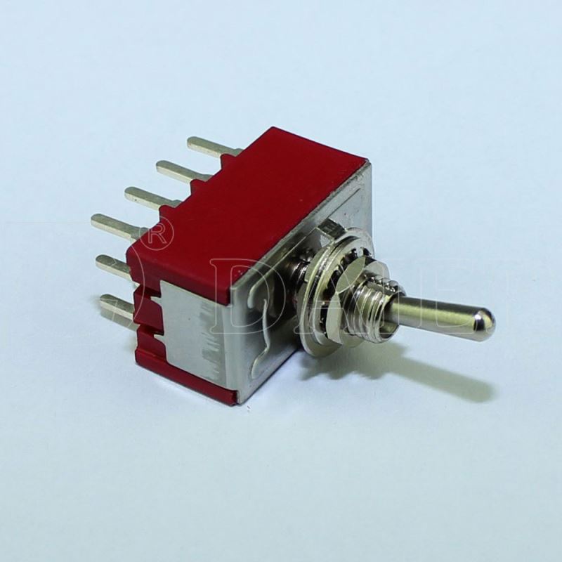 6A 125V 4PDT 12Pin Red 2 Position 4 pole Toggle Switch ON ON