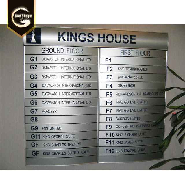 Custom Office Free Curved Metal Door Sign Restroom Door Hotel Sign Desk Display