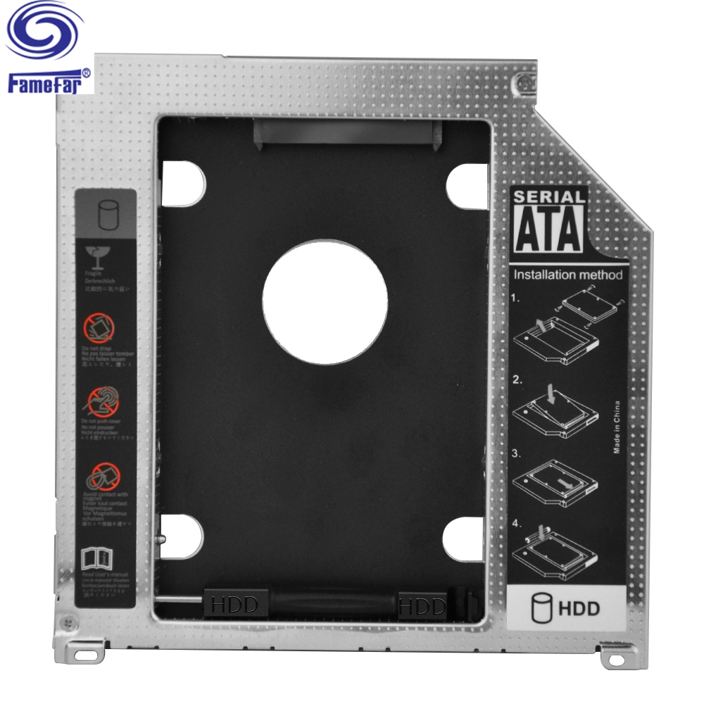 12.7mm 9.5mm Aluminum Universal 2.5 hard drive obhd caddy for SSD Case Laptop CD-ROM Optibay