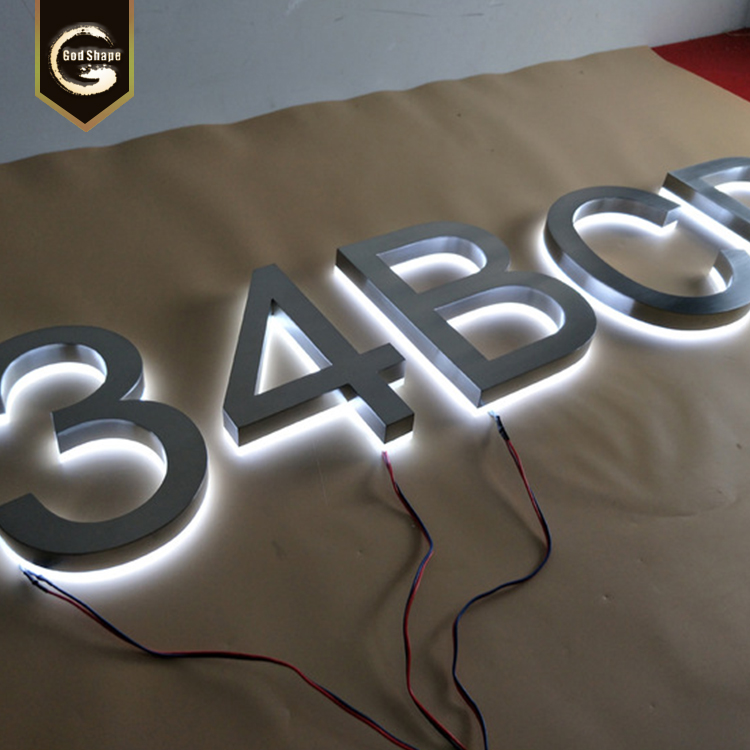 Custom made LED Back Lit Sign channel letter outdoor sign Reverse Stainless Steel Letter