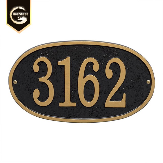 China antique bronze wall address plaque aluminum anodized sign plate