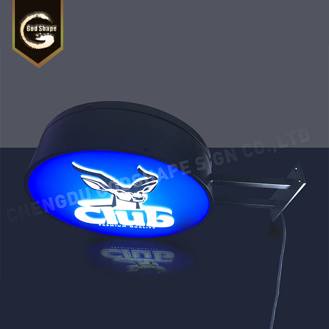 Waterproof Modern Wall Mounted  Double Sided Round Advertising Light Box Sign Led Light Box Signage