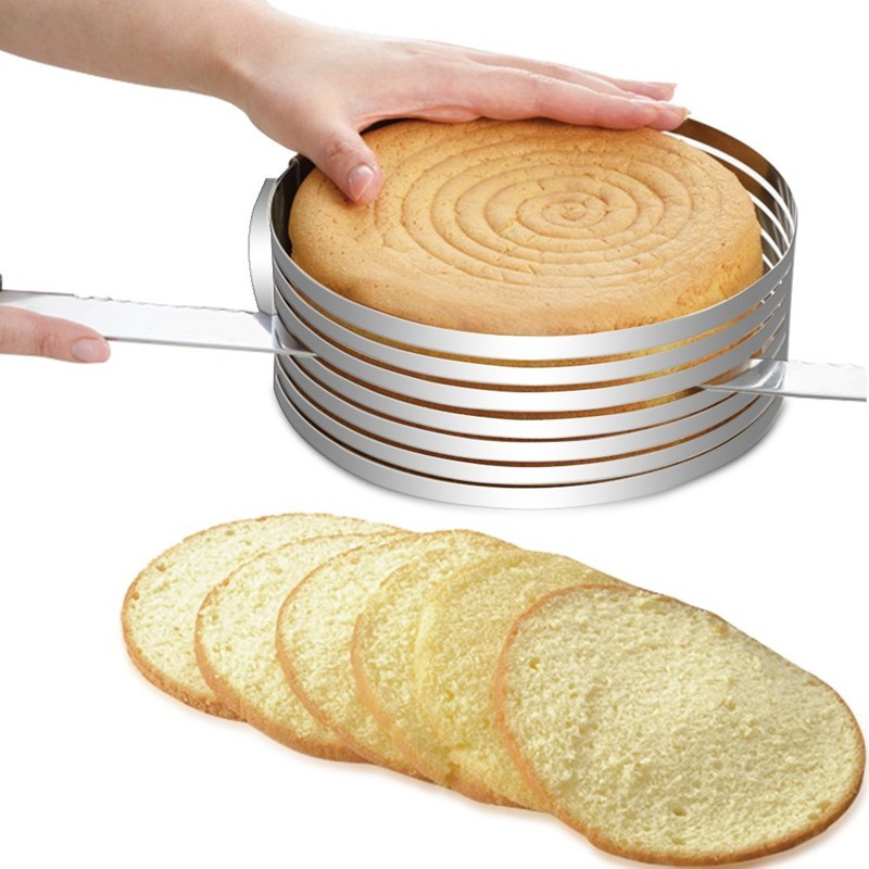 Cake Adjustable Stainless Steel Mousse Mould Layer Cake Slicer Kit