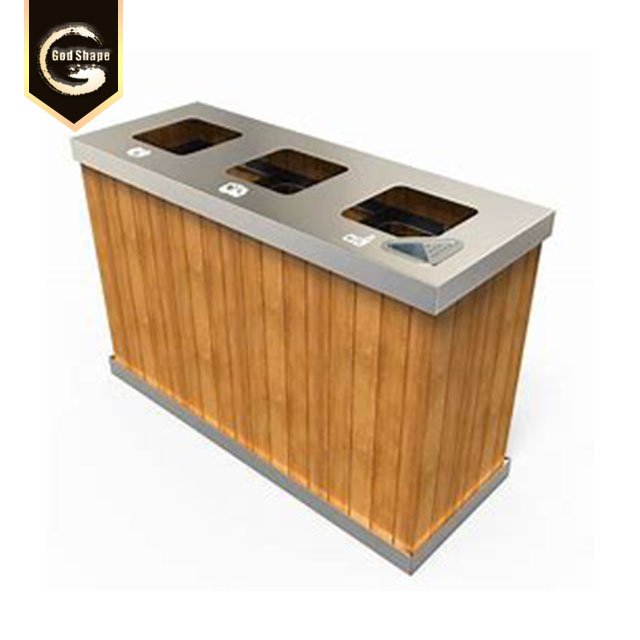 OEM Hot Sell High Quality Simple Cheap Outdoor Waterproof Stainless Steel Black Trash Can Waste Bins