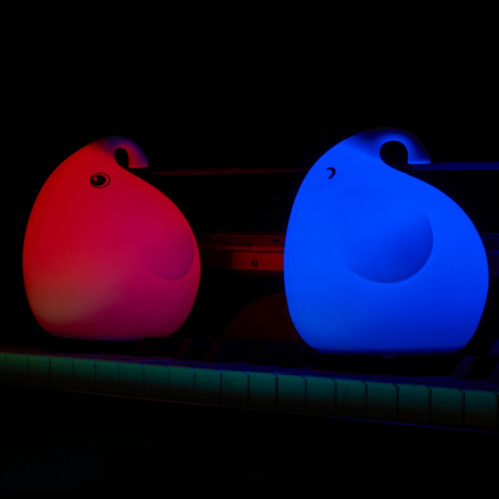 soft silicone cute animal USB rechargeable color changing chidren LED night lights