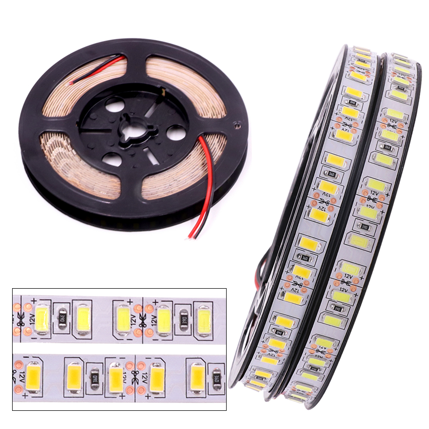 led strip light 5630 5730 12v 5m waterproof stripe flexible diode tape 300led cold white warm white 3000k 6500k red green blue