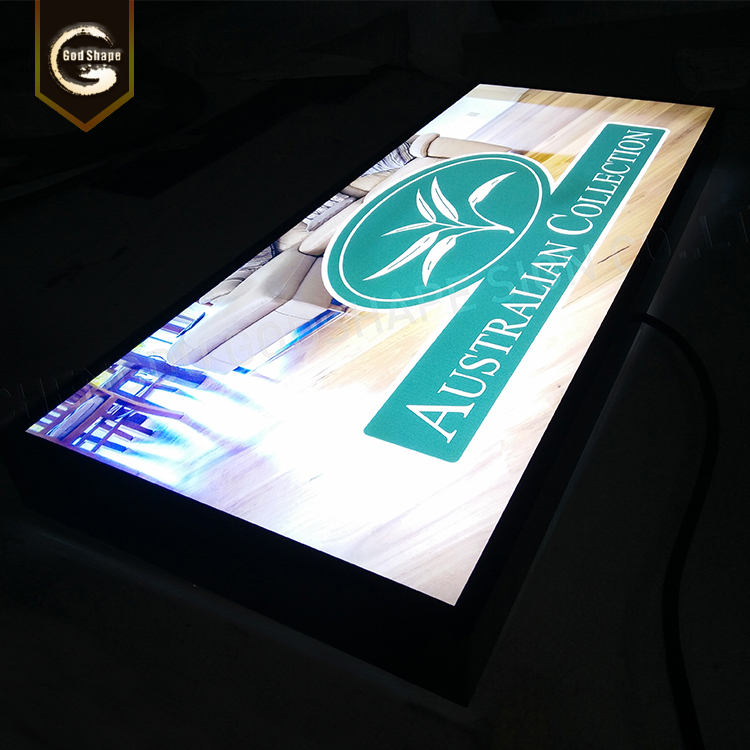 Indoor illuminated led sign store front facade signage cabinet logo light box  for advertising