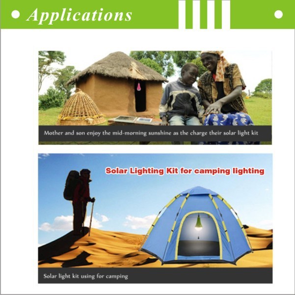 Portable 2*3W bulbs solar light for home,indoor solar lighting system,solar home lights