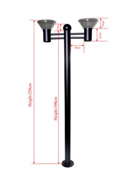 High quality solar yard light with two head solar LED garden lights