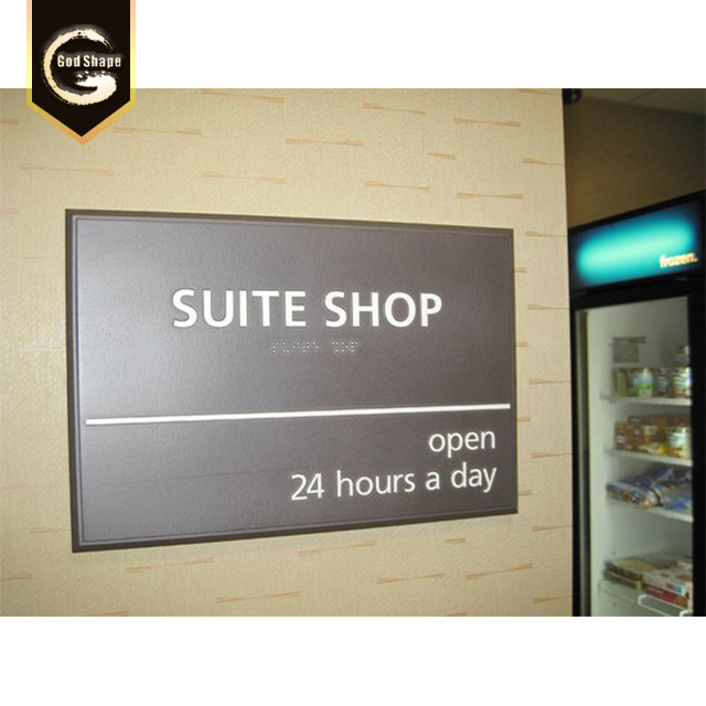 Custom Office Free Curved Metal Door Sign Restroom Door Hotel Sign Desk Display