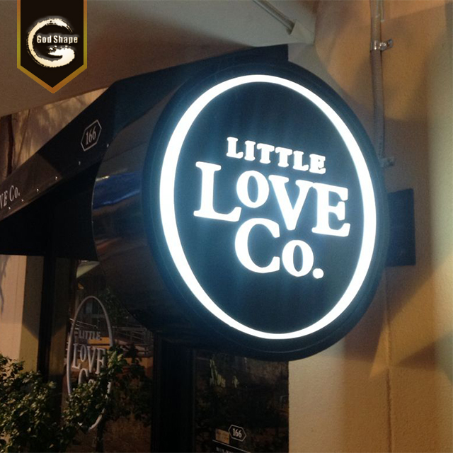 Advertising  Outdoor Waterproof Acrylic Metal Led Light Box Display Wall Mounted  Back and Front Light Box Signage