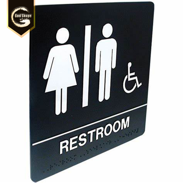 ADA Braille Sign Door Name Plate Metal Stainless Steel Restroom Toilet Signage Door Office Sign