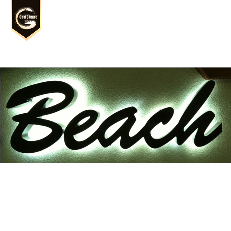 Laser cutting 304 stainless steel signage backlit led reverse channel 3D rasied up letters