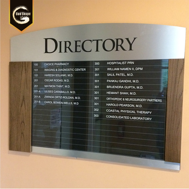 Indoor Outdoor shop mall  acrylic led wayfinding signs, led light box for UAE, Europe