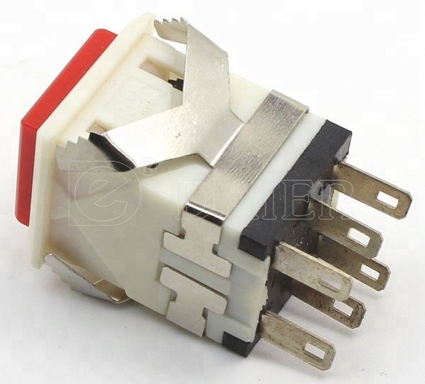 250VAC Momentary Square 6 Pin Push Button Switch