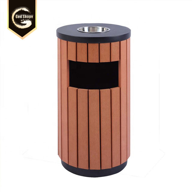 Factory Vintage Stainless Steel Simple Park Street Trash Can Office Apartment Trash Can Garbage Waste Bins