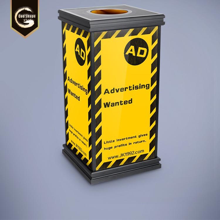 Outdoor brushed stainless steel waste bin 201 SS graphics printed 3 bins trash recycle bin