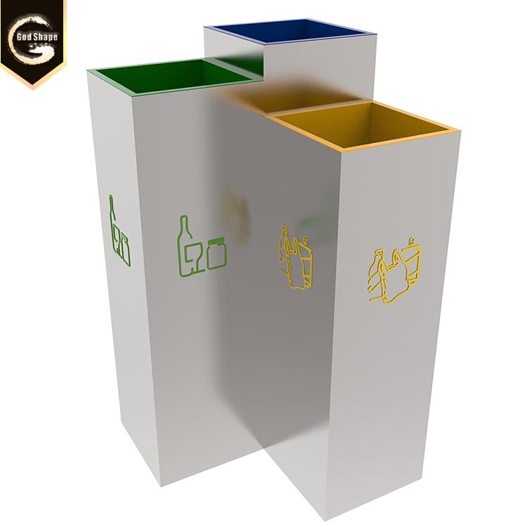 Factory Direct Durable Stainless Steel Waste Bin  Outdoor Garbage Trash Bin / Container